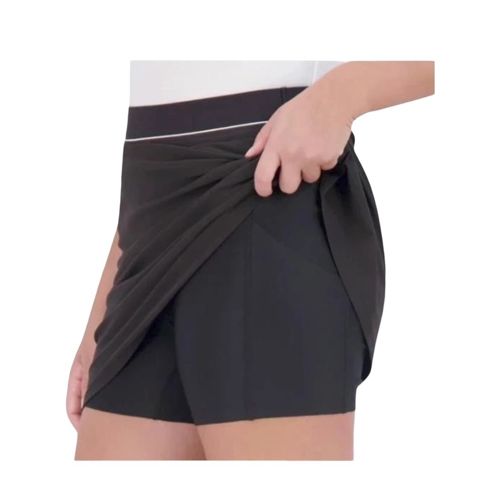 Soybu Size XXL Skort Black Skirt Inner-Shorts Pockets Elastic Waist Stretch. New